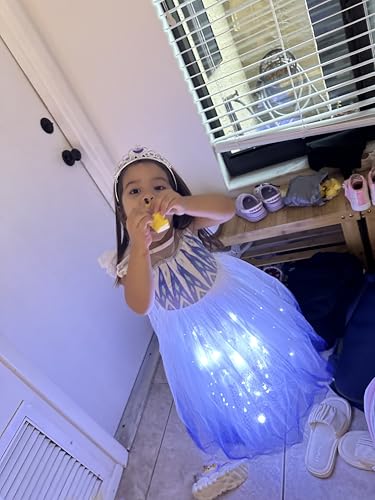 Disfraz de princesa con luces para niñas 6-7 años miniatura 2
