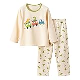 [EOQIFJM] 子供パジャマ 長袖 長ズボン 綿100% コットン キッズ 上下セット 厚手のパジャマ 秋冬 ガールズ 部屋着 ルームウェア セットアップ 可愛い 柔らかい 快適 寝間着 パジャマセット 寝巻き 肌に優しい 子供服