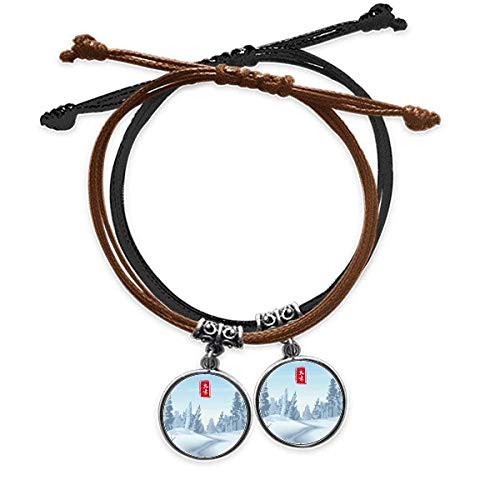 Bracelet double en cuir Grand Froid Solaire Circulaire pour amoureux