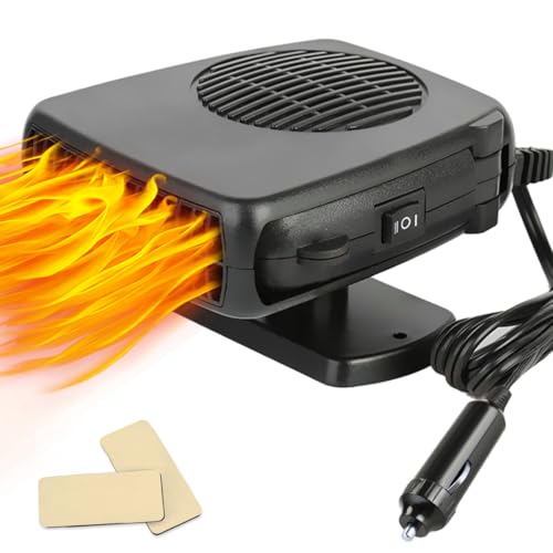 Leaflai 12V Autoheizung – 150W Autoheizung Winter-Auto-Defroster, der an den Zigarettenanzünder angeschlossen Wird, 2-in-1-Modi Auto-Demister mit ergonomischem Griff Windschutzscheiben-Defroster