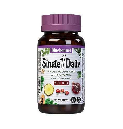 BlueBonnet Super Earth Single Daily Multi-Nutrient Formula Iron Caplets, 90 Count Green