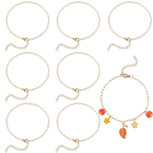 SUNNYCLUE 1 boîte de 12 Bracelets à Breloques Réglables en Or avec Fermoir Mousqueton en Métal Européen en Acier Inoxydable pour la Fabrication de Bijoux,...