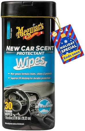 Meguiar's G4200 New Car Scent Protectant Wipes (25 Wipes)