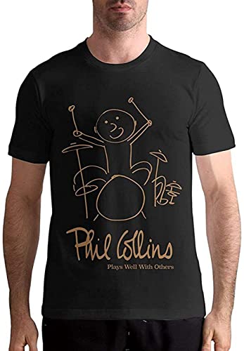 Phil Collins Men's Cotton T-Shirt Black Men Unisex Tee L