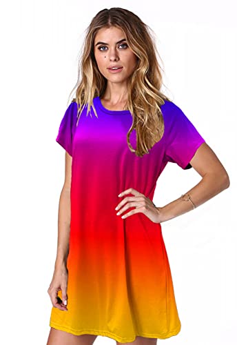 Image of Alaster Women's Casual Summer T Shirt Dress Loose Short Sleeve Tunic Dress with Pocket for Women