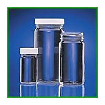 4oz Clear Tall WM AC Jar Assembled with 48-400 White PP PTFE Lined Cap, Bulk Case