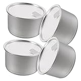  BESTonZON 4stücke Aufbewahrungsdosen Aus Aluminium Für Lebensmittel Mit Deckel Große Tierfutterdosen Kleine Lebensmittelboxen Dosen Für Kekse Dessertdosen Geschenkbehälter Für Kuchen Und Wei