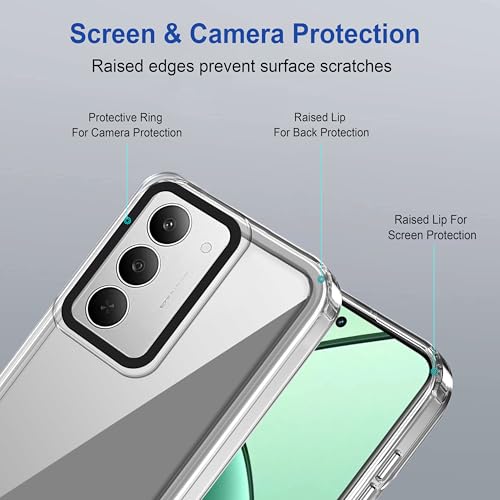 Image of Zapcase Back Case Cover for Realme 14x 5G | Compatible for Realme 14x 5G Back Cover | Case Cover with Camera Protection | (TPU + PC | Transparent)