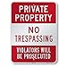 SmartSign "Private Property - No Trespassing, Violators Prosecuted" Sign | 18" x 24" 3M Engineer Grade Reflective Aluminum