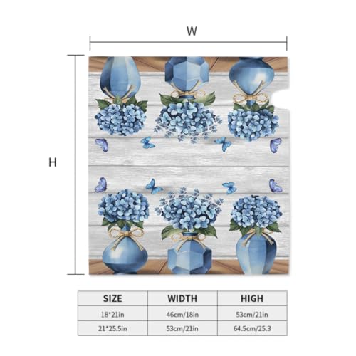 Image of Hydrangea Flowers Mailbox Cover Magnetic, Spring Summer Vintage Blue Floral Vases Mailbox Wrap 21x18Inch, Standard Size Waterproof Letter Post Cover for Yard Garden Outdoor Outside Decor