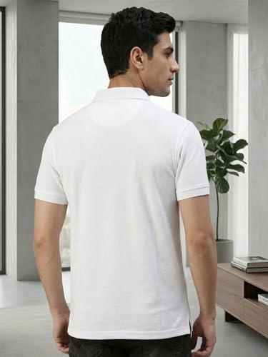 Image of Lux Cozi Men's Polo T-Shirt Regular Fit Half Sleeves with Pocket | Cotton Blend Polo Neck Collar T-Shirt for Men | Casual, Office Comfortable Breathable T-Shirt | Stylish Plain Tee
