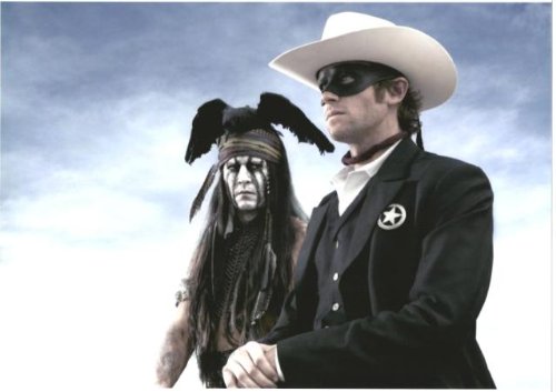 The Lone Ranger 2013 Johnny Depp as Tonto with Armie Hammer Movie Poster 8 x 10 Photo