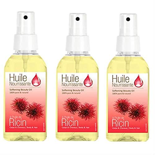 3 Sprays d'Huiles Cosmetique Huile de Ricin Préphar" Cheveux Ongles Visage Lèvres Corps Accélère la Pousse des Cheveux, Cils et Ongles Nourrit et Hydrate la Peau (3 X 100 ml) Cover