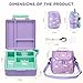 Pawtong Lunch Box Set with Bento Box Container, 17OZ Stainless Steel Food Soup Thermo, Kids Water Bottle & Portable Insulated Lunch Bag, Leakproof, Hot/Cold Retention for School, Travel (Purple-Horse)
