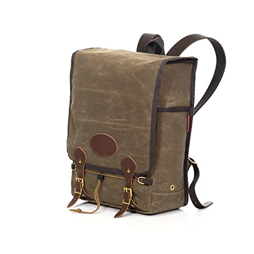 Frost River Mesabi Range Daypack - Waxed Canvas and Leather Laptop Bag with Padded Sleeve, Durable Day Hiking Backpack, 16.7 Liter, Premium, Field Tan2