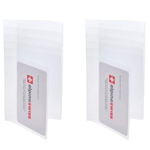 Alpine Swiss Set of 2 Checkbook Plastic Insert 6 Page Card Holder Picture Window