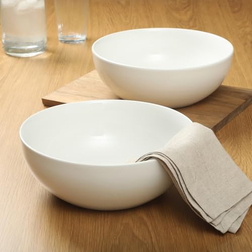 Gibson Home Extra Large Porcelain Serving Bowls, Set of 2 #TOP8
