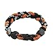 MapofBeauty 8" Sport Style Two Colors Fashion Three Braided Rope Tornado Bracelet (Black/ Orange)