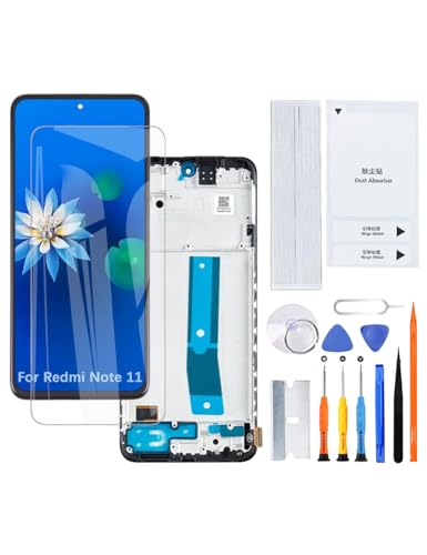 H&LYCYJ Pantalla de visualización para Xiaomi Redmi Note 11 TFT 2201117TG 2201117TI 2201117TY Kit de repuesto de ensamblaje de pantalla LCD con marco