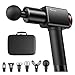Produktbild Massagepistole, Sportneer Massage Gun mit 6 Massageköpfen 11mm Amplitude, Super leise Muskel Massagegerät mit 18,8 V starker Motor für Nacken, Rücken, Schmerzlinderung Körper Entspannen (Schwarz)