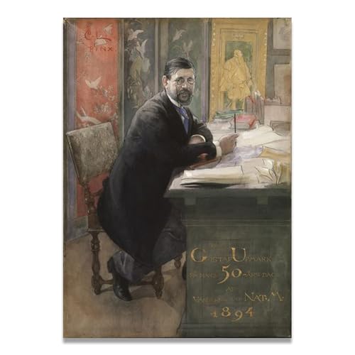TNGHHSGA Directeur De MuséEArt Classique Peinture À L'Aquarelle Suédoise Toile Impression Déco Murale 20x28cm Sans cadre