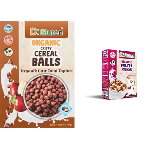 Dr. Gluten Organik Çıtır Tahıl Topları ve Dr. Gluten Organik Glutensiz Sebze ve Meyve Sulu Halka Tahıl Gevreği