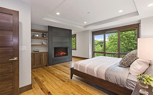 Amantii Trd-44-Bespoke Traditional Bespoke - 44" Indoor/Outdoor Electric Insert Featuring Thermostatic Remote, Wifi Capable With Driftwood Log Media #TOP5