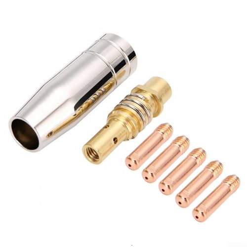 Mig - Juego de consumibles de punta de contacto para soldadura, 7 piezas MB15 15AK para Rilon, Riland, Jasic y más, 0 6 1 2 mm de diámetro (0,6 mm)