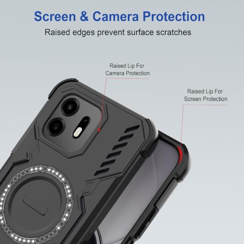 Image of Zapcase Back Case Cover for Oneplus N6 5G | Magnetic Case with Built-in Metal Ring | Supports MagSafe Charger, Wallet & Car Mount | Shockproof Hybrid PC + TPU | Black