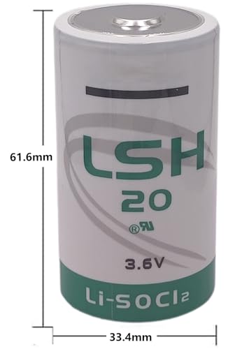 LINHUPAK (20 Pack) LSH20 3.6V D Lithium Thionyl Chloride Battery 13000mA LSH 20 Battery Non-Rechargeable