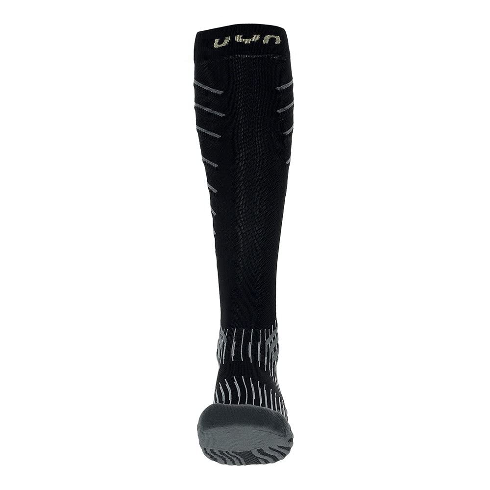 UYN Men's Run Compression Onepiece 0.0 Socks, Black/Grey, 4 UK