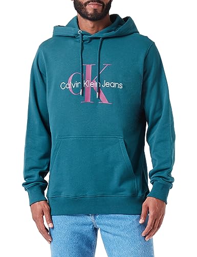 Calvin Klein Jeans Herren Hoodie Seasonal Monologo Regular mit Kapuze, Blau...