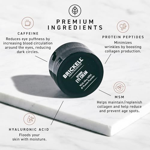 Best Eye Bag Cream for Men Over 50: 11 Products That Actually Work (According to Real Testing) 2 Brickell Men's Restoring Under Eye Cream for Men, Natural and Organic Anti Aging Eye Balm To Reduce Puffiness, Wrinkles, Dark Circles, Crows Feet and Under Eye Bags, 0.5 Ounce, Unscented