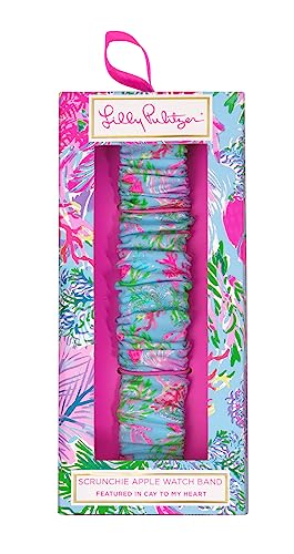 Lilly Pulitzer Scrunchie Band for Apple Watch, Sized to Fit 38mm & 40mm Smartwatches, Compatible with Apple Watch Series 1-6, Cay to my Heart
