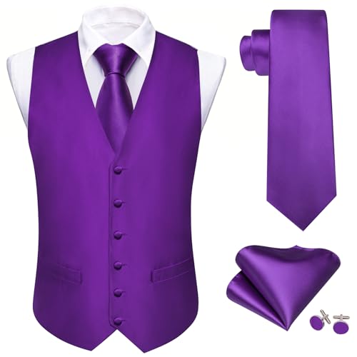 Image of Barry.Wang Men's Suit Vest Formal /Leisure Paisley Jacquard Silk Tie Pocket Square Waistcoat Set Wedding 5PCS