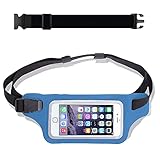 Blue Waterproof Running Swimming Belt Fanny Pack - fits iPhone 7 8 X 11 12 13 Plus & Android Samsung...