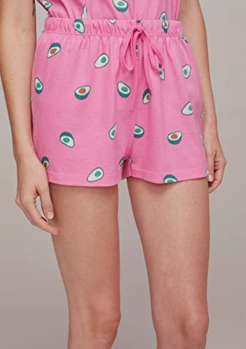 Pijama Curto Feminino Estampado - Rosa P