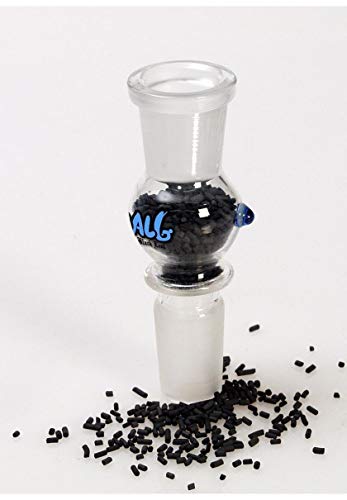 Black Leaf Bong-Zubehör: Adapter-Shillum | 90 mm, 2 x NS 14 (14,5 mm) | Glas, klar | Aktivkohle Rauchfilter-Adapter… – Bild 3