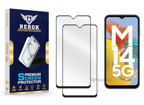 Image of Gorilla Tempered Glass Screen Protector Compatible with Samsung Galaxy M14 5G [Pack of 2] | Edge-to-Edge, Bubble-Free, Case Friendly, Easy Installation Kit