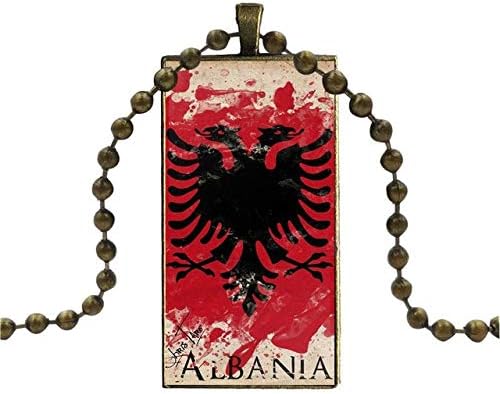 Amazon 女子高生アルバニアグランジフラグの長方形ネックレスジュエリーネックレスファッションロングチェーン ネックレス 通販