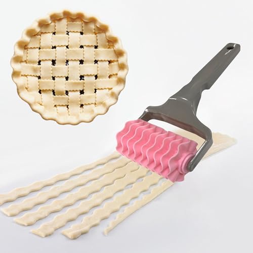 Ginfonr Pastry Wheel Cutter Pasta Cutter Wheel for Fluted Pastry Ravioli Cutter Wheel with Handle Designs Pizza Pie Crust Decorating Tools for Home and Kitchen Use