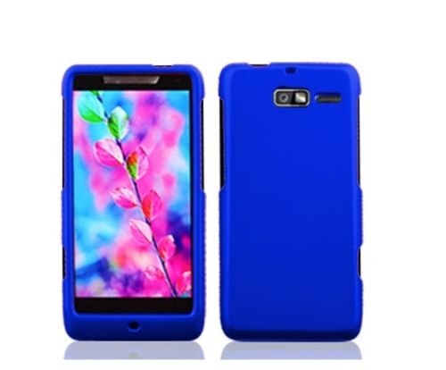 Screen Protector + Hard Case Phone Cover for Motorola Luge Droid RAZR M XT907 (Blue)