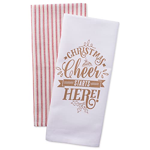 Image of DII Christmas Tea Towels Decorative Kitchen Dish Towel Set, 18x28, Cheer, 2 Piece