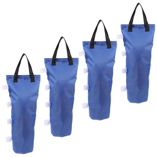 Genérico 4 Bolsas de Peso para Sombrilla de Jardín, Bolsa de Arena Azul Oxford 22x50 Cm, Base para Toldo y Carpa Exterior, Resistentes al Viento, Accesorios para Terraza y Camping