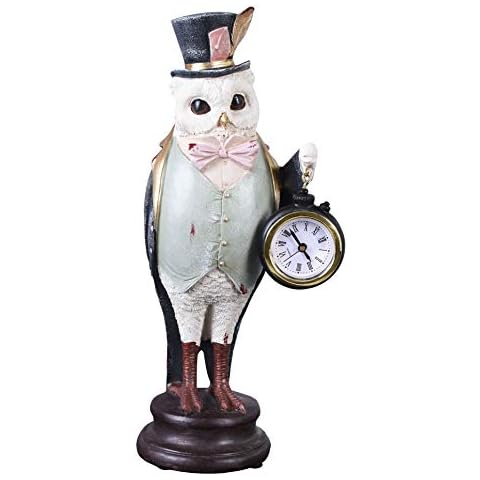 PALAZZO INT - Reloj de mesa de búho con reloj de bolsillo y mecanismo de cuarzo Cover