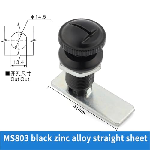 Serrure MS803 cylindrique dorée à langue mobile pour armoire extérieure
