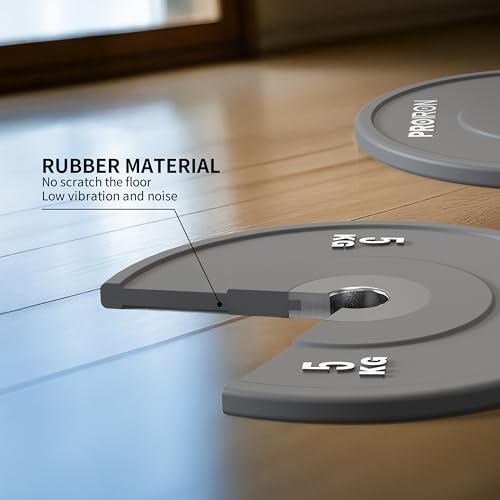 PROIRON Olympic Bumper Plates, 2" Solid Rubber Weight Plates for Barbell Strength Training and Weight Lifting, 5kg 10kg 15kg 20kg 25kg, Single or Pair - Image 3