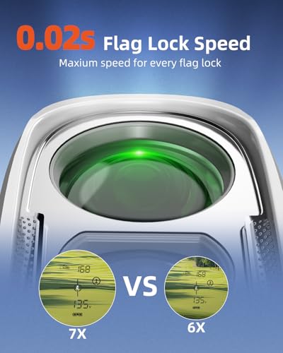 AOFAR GX6 Golf Rangefinder 1000 Yards, Rechargeable Laser Range Finder with Magnet, Flag Lock & Vibration, Slope ON/OFF with Indicator Light, ±0.5yd Accuracy, Waterproof, 7X, Golf Gift - Image 5