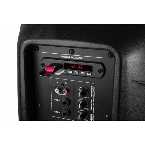 Vonyx VPS082A – Sistema de Sonido 400W con Bluetooth, Reproductor USB/SD, micrófono, Mando a Distancia, LED rítmicos, Altavoz Activo y pasivo 8", Ideal para Karaoke, DJ y Fiestas - imagen 9