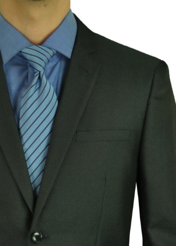 Marzzotti Gianni 2 Button Sharkskin Modern Fit Men's Suit Shiny Charcoal2